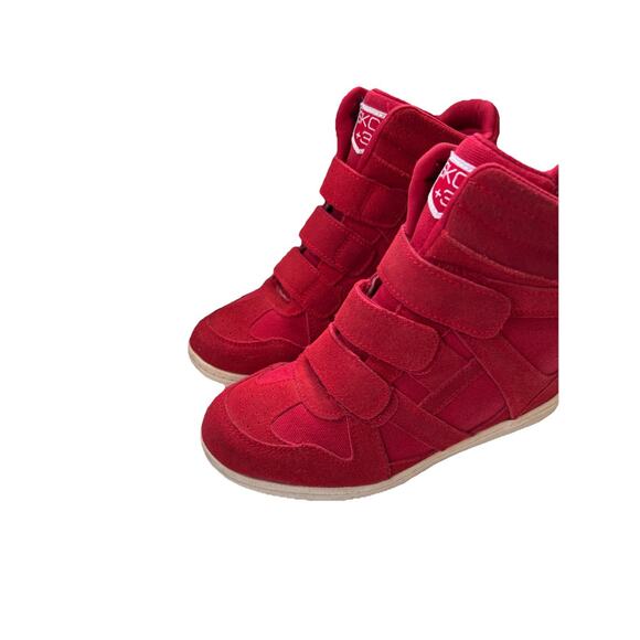 Vintage SKCH+3 Womens Isabel Marant Style Wedge High Top Sneakers Sz 6 Red - Picture 2 of 9